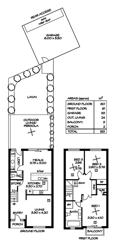 Floorplan of Homely townhouse listing, 40 Sir Ross Smith Boulevarde, Oakden SA 5086