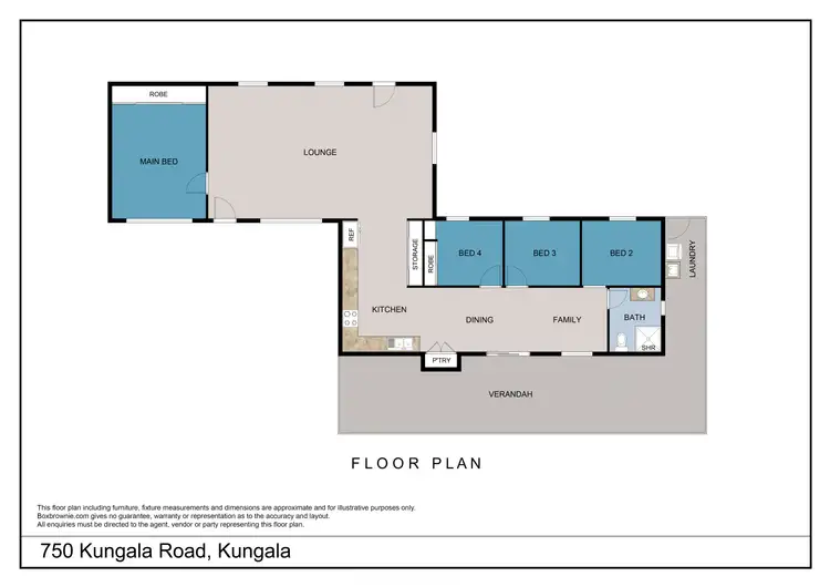 Floorplan of Homely rural property listing, 750 Kungala Road, Kungala NSW 2460