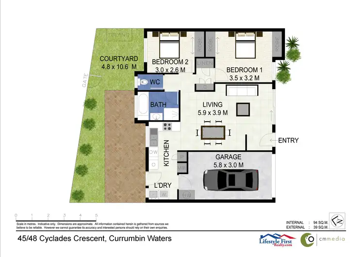 Floorplan of Homely villa listing, 45/48 Cyclades Crescent, Currumbin Waters QLD 4223