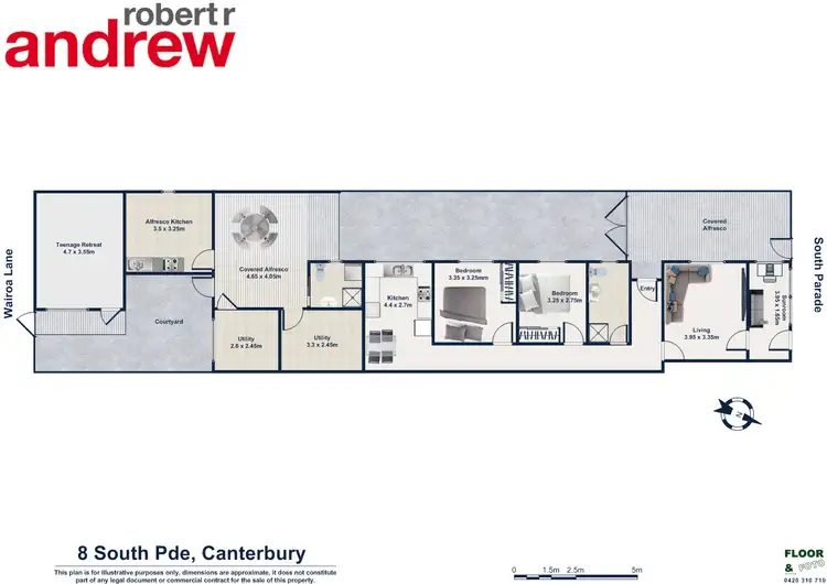 Floorplan of Homely semi-detached listing, 8 South Parade, Campsie NSW 2194