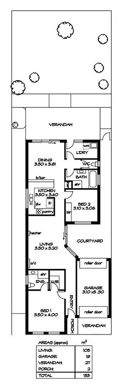 Floorplan of Homely house listing, 2/12 Eric Street, Ridgehaven SA 5097