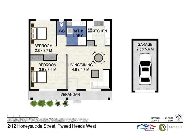 Floorplan of Homely unit listing, 2/12 Honeysuckle Street, Tweed Heads West NSW 2485