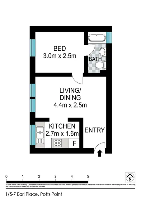 Floorplan of Homely apartment listing, 1/5-7 Earl Place, Potts Point NSW 2011
