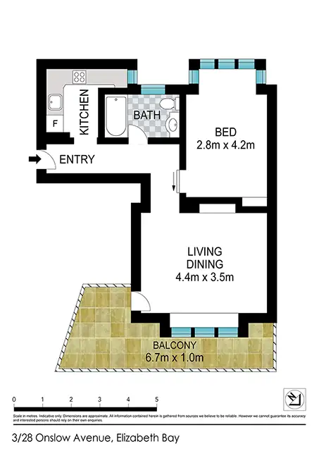 Floorplan of Homely apartment listing, 3/28 Onslow Avenue, Elizabeth Bay NSW 2011