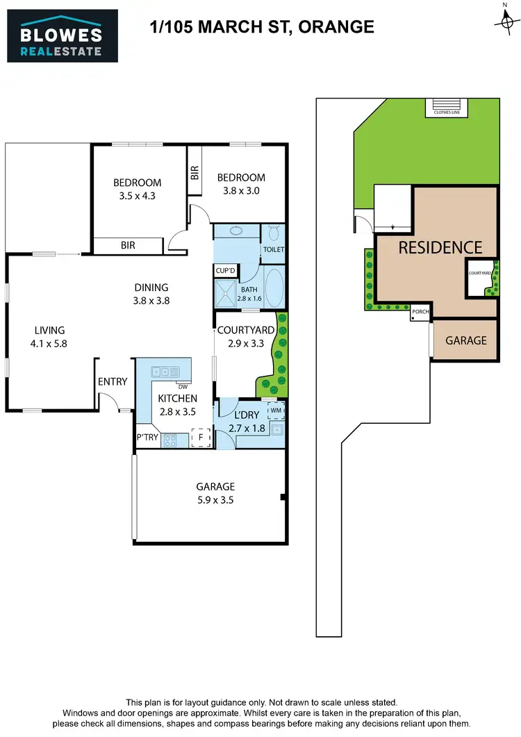 Floorplan of Homely unit listing, 1/105 March Street, Orange NSW 2800