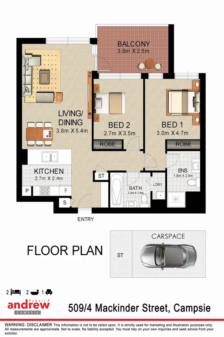 Floorplan of Homely apartment listing, 509/4 Mackinder Street, Campsie NSW 2194