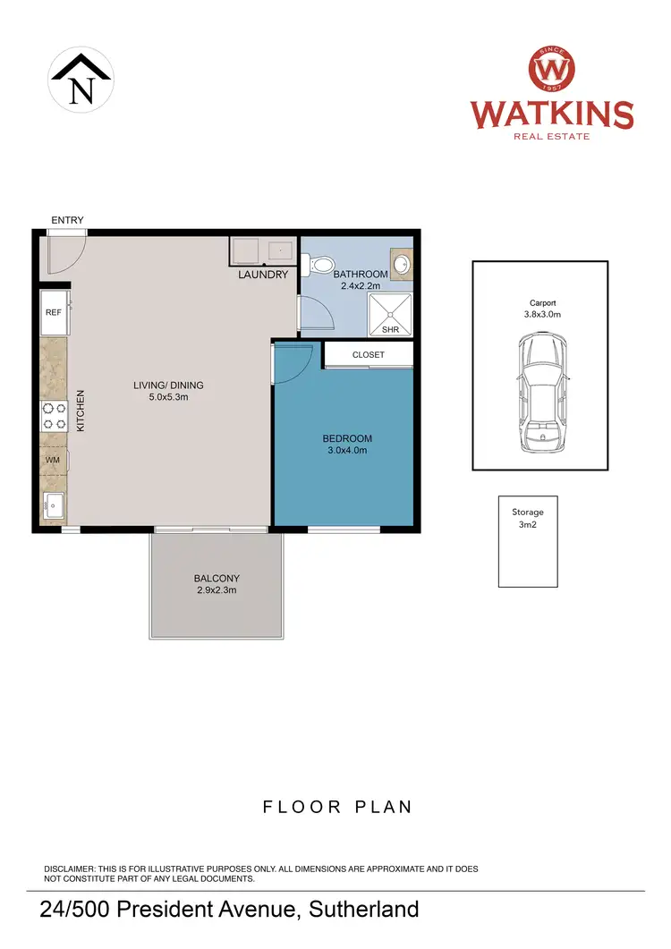 Floorplan of Homely unit listing, 24/500 President Avenue, Sutherland NSW 2232