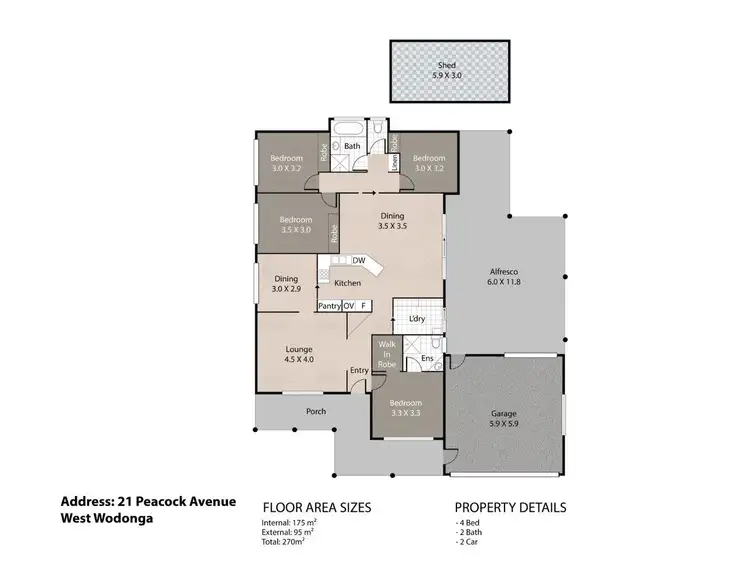 Floorplan of Homely house listing, 21 Peacock Avenue, West Wodonga VIC 3690