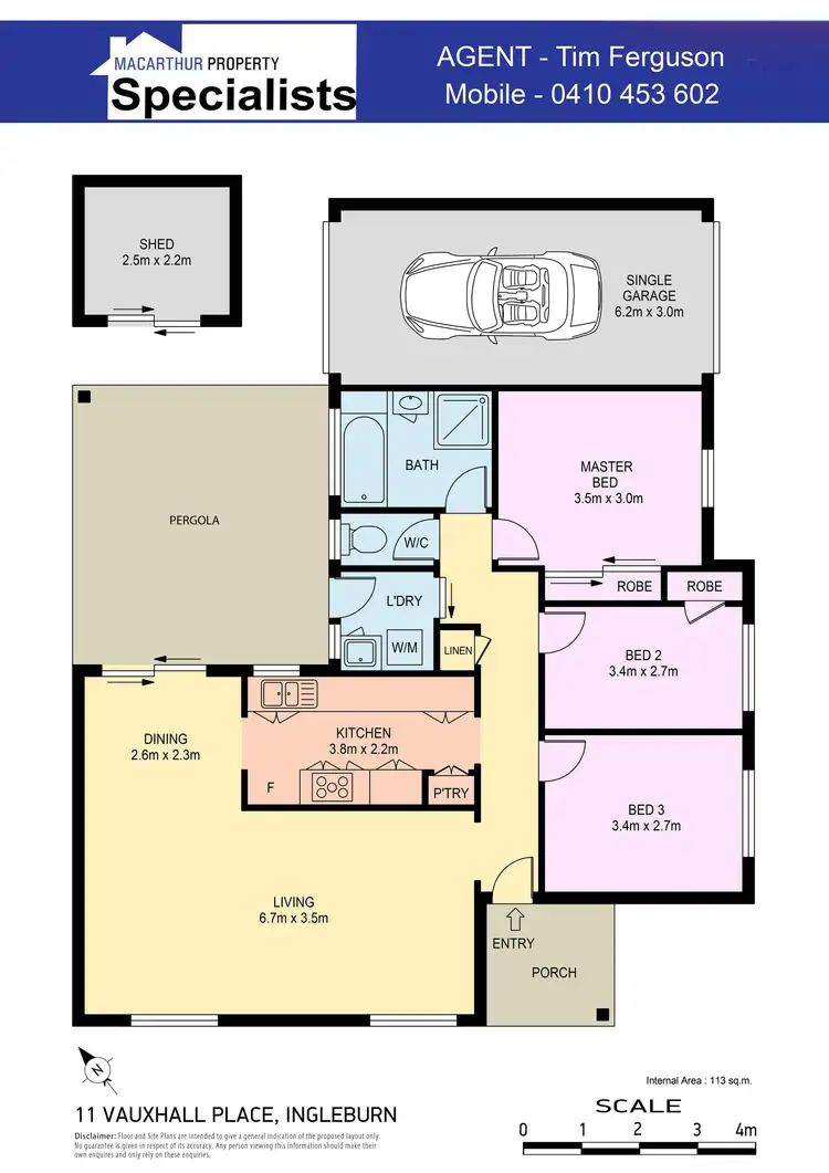 Floorplan of Homely house listing, 11 Vauxhall Place, Ingleburn NSW 2565