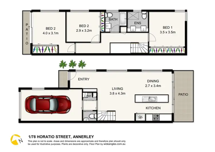 Floorplan of Homely townhouse listing, 1/78 Horatio St, Annerley QLD 4103