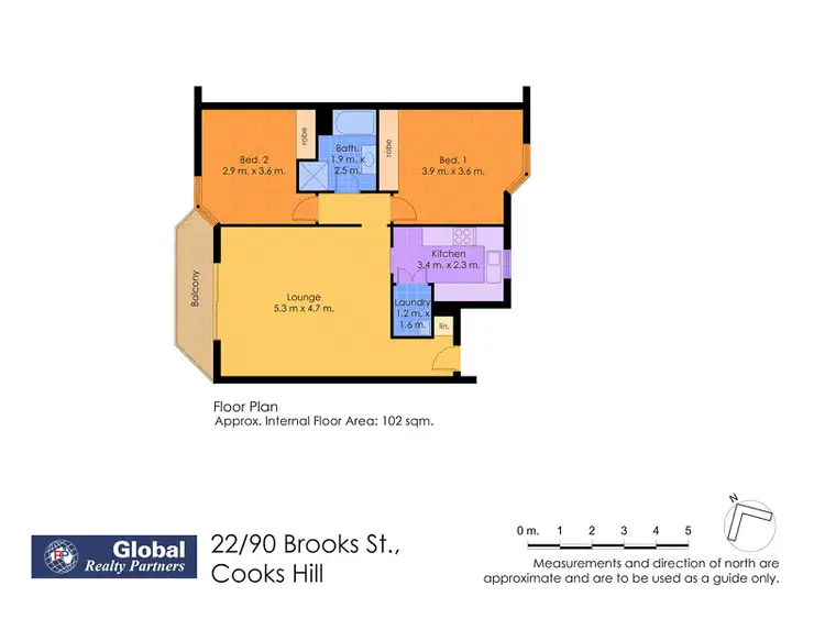 Floorplan of Homely unit listing, 22/90 Brooks St, Cooks Hill NSW 2300