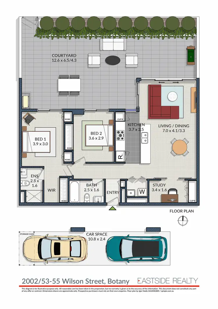 Floorplan of Homely apartment listing, D2002/55 Wilson Street, Botany NSW 2019