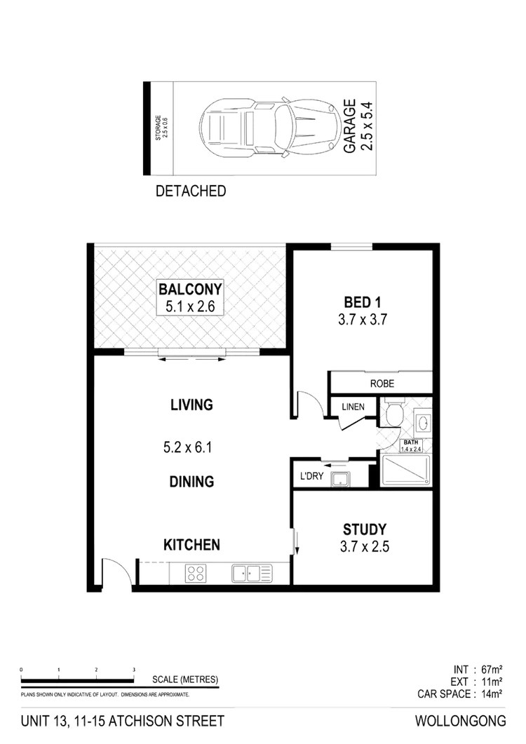 Floorplan of Homely unit listing, 13/11-15 Atchison Street, Wollongong NSW 2500
