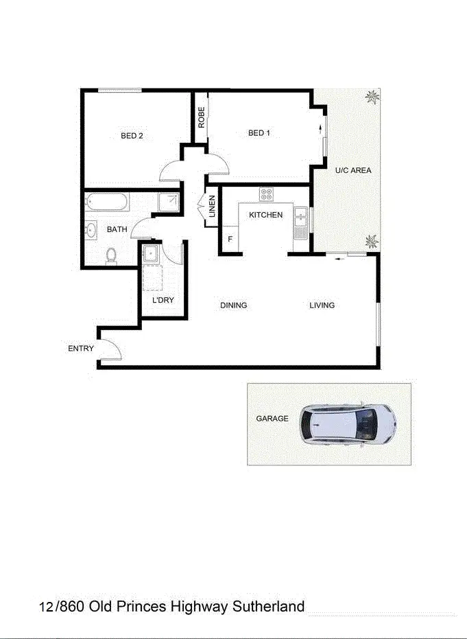 Floorplan of Homely unit listing, 12/856-860 Old Princes Highway, Sutherland NSW 2232