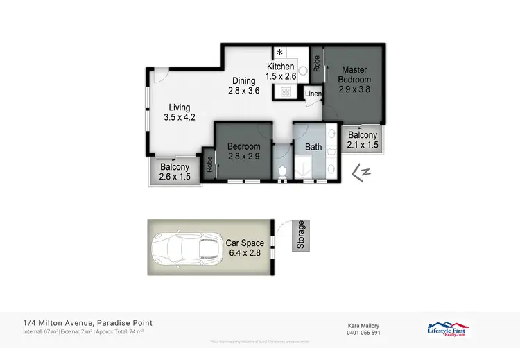Floorplan of Homely unit listing, 1/4 Milton Avenue, Paradise Point QLD 4216