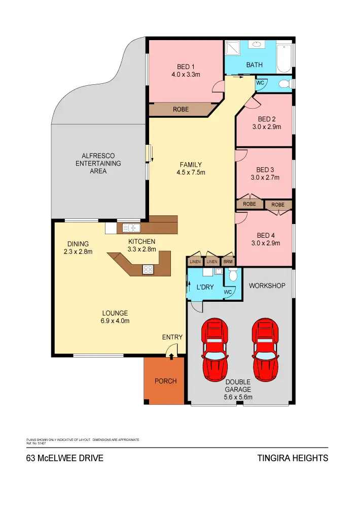 Floorplan of Homely house listing, 63 McElwee Drive, Tingira Heights NSW 2290