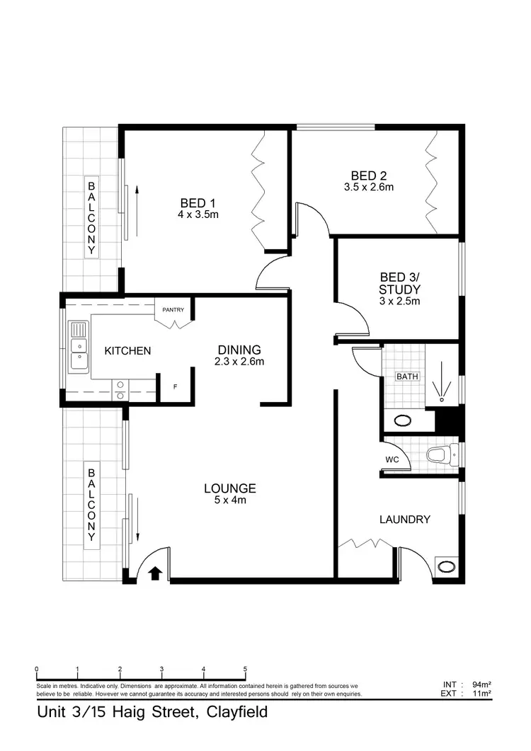 Floorplan of Homely unit listing, 3/15 Haig Street, Clayfield QLD 4011