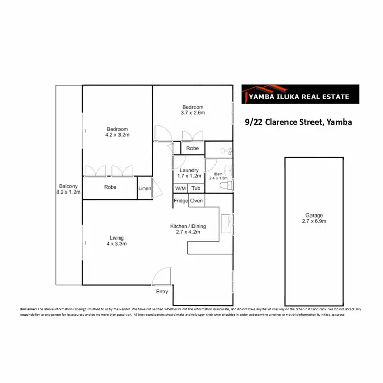 Floorplan of Homely unit listing, 9/22 Clarence Street, Yamba NSW 2464