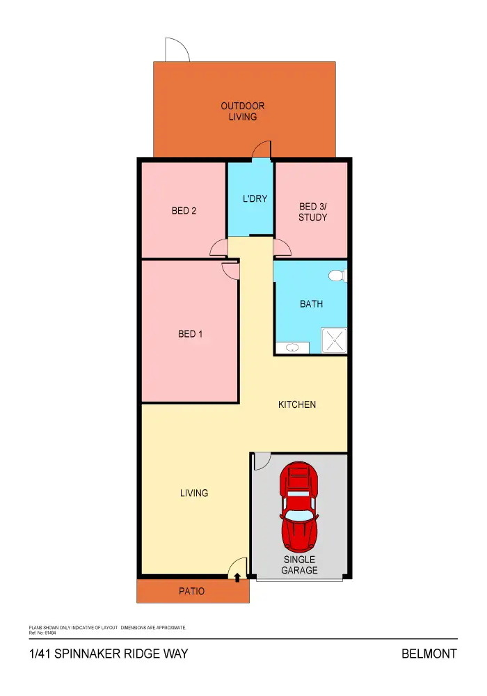 Floorplan of Homely semi-detached listing, 1/41 Spinnaker Ridge Way, Belmont NSW 2280