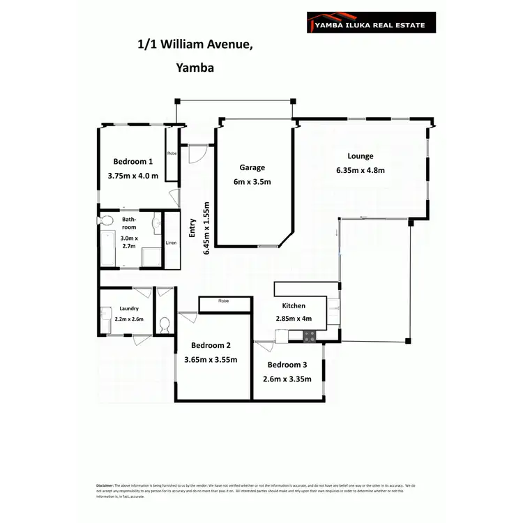 Floorplan of Homely unit listing, 1/1 William Avenue, Yamba NSW 2464