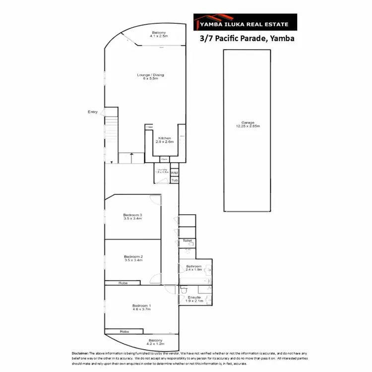 Floorplan of Homely unit listing, 3/7 Pacific Parade, Yamba NSW 2464