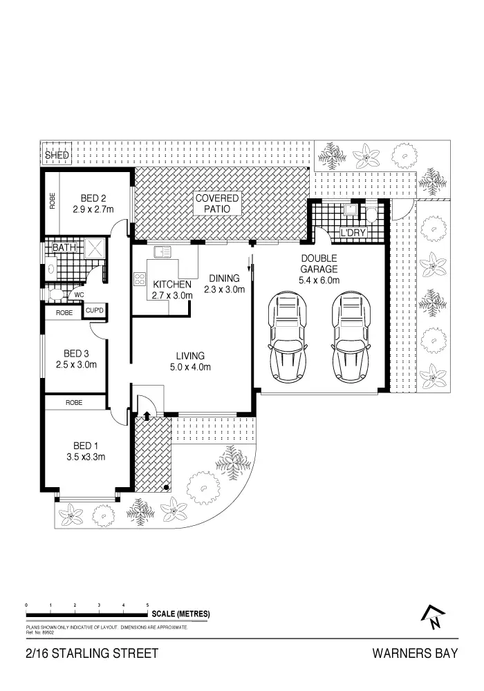 Floorplan of Homely villa listing, 2/16 Starling Street, Warners Bay NSW 2282