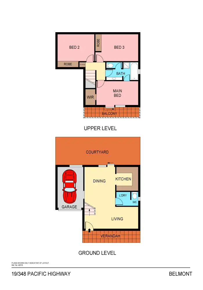 Floorplan of Homely townhouse listing, 19/348 Pacific Highway, Belmont North NSW 2280