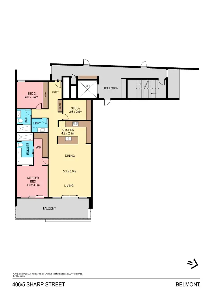 Floorplan of Homely apartment listing, 406/5 Sharp Street, Belmont NSW 2280