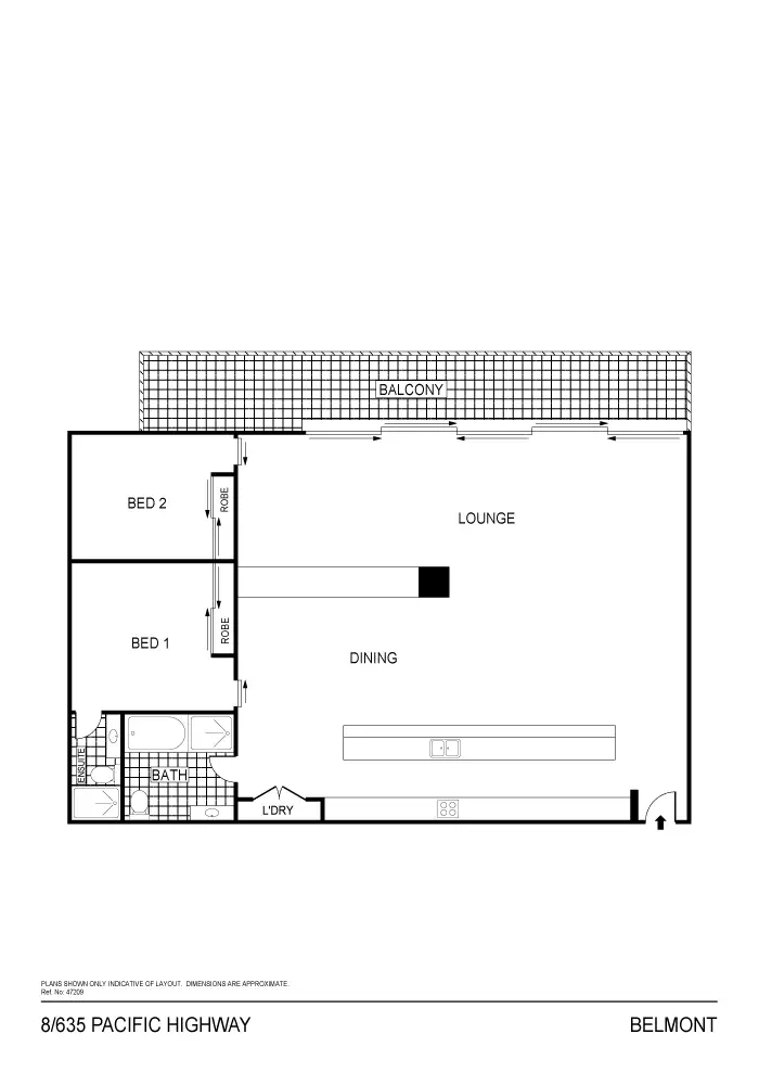 Floorplan of Homely apartment listing, 8/635 Pacific Highway, Belmont NSW 2280