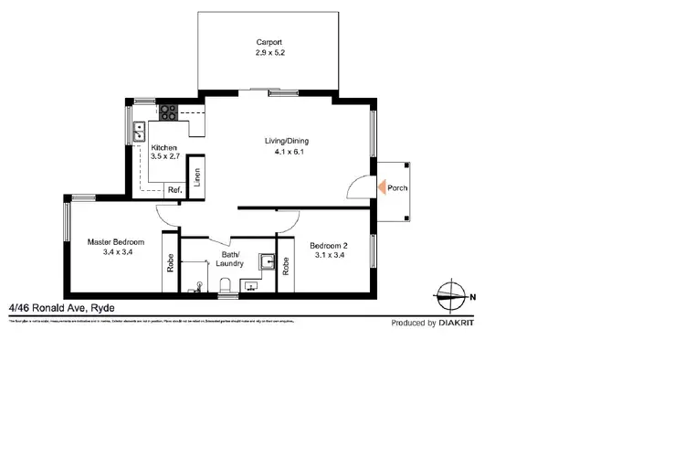 Floorplan of Homely villa listing, 4/46 Ronald Avenue, Ryde NSW 2112
