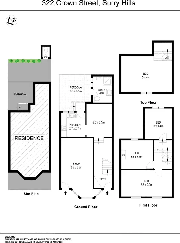 Floorplan of Homely terrace listing, 322 Crown Street, Surry Hills NSW 2010