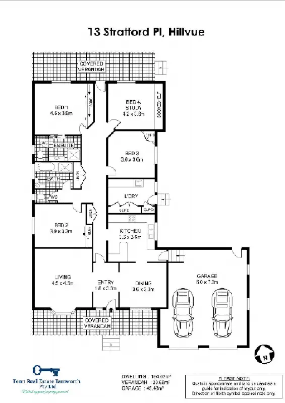 Floorplan of Homely house listing, 13 STRATFORD Place, Hillvue NSW 2340