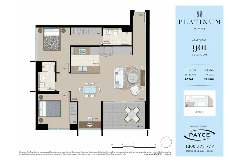 Floorplan of Homely apartment listing, 901/3 George Julius Avenue, Zetland NSW 2017