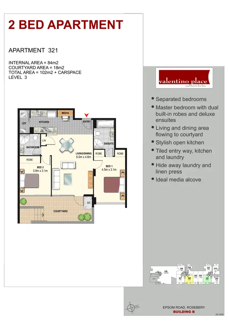 Floorplan of Homely apartment listing, 321/4 Spring Street, Rosebery NSW 2018
