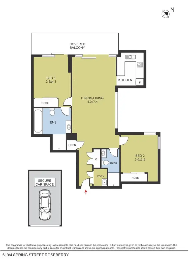 Floorplan of Homely apartment listing, 619/4 Spring Street, Rosebery NSW 2018