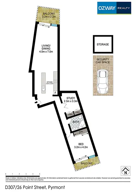 Floorplan of Homely apartment listing, 307D/26 Point Street, Pyrmont NSW 2009