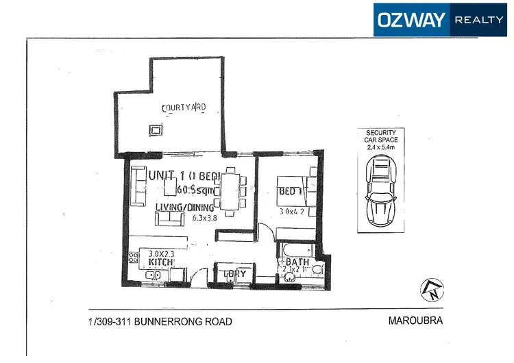 Floorplan of Homely apartment listing, 1/309-311 Bunnerong Road, Maroubra NSW 2035