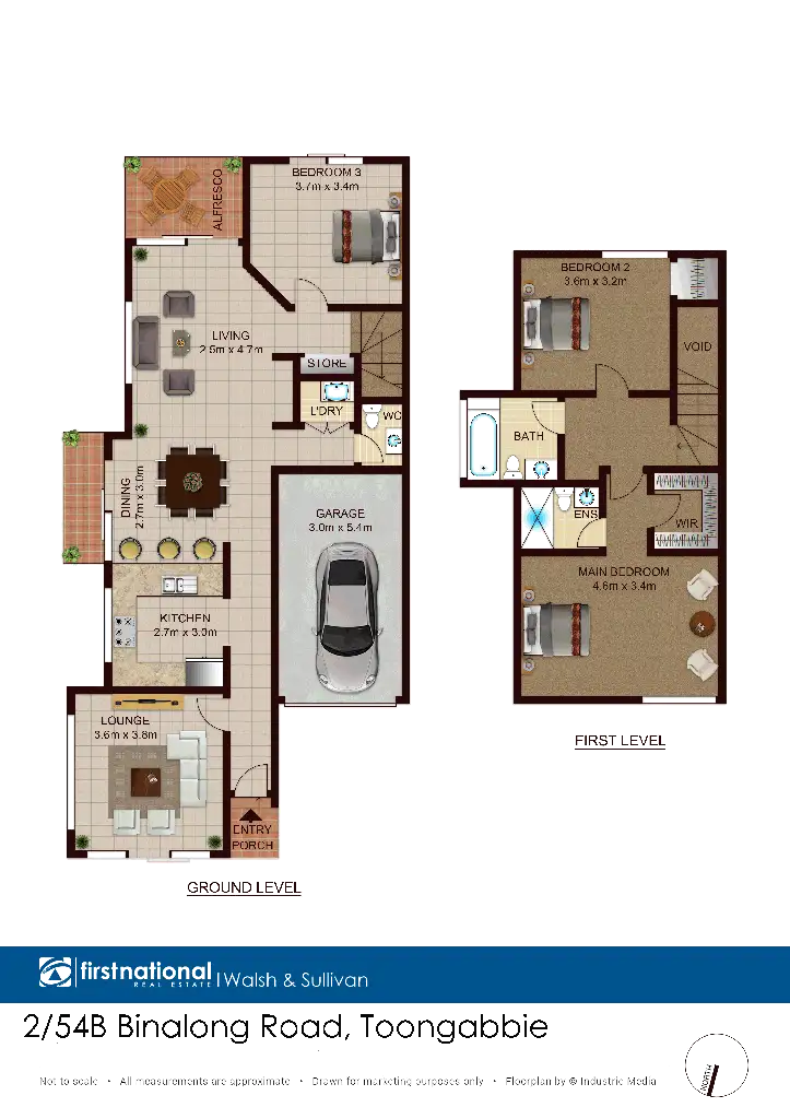 Floorplan of Homely semi-detached listing, 2/54B Binalong Road, Old Toongabbie NSW 2146