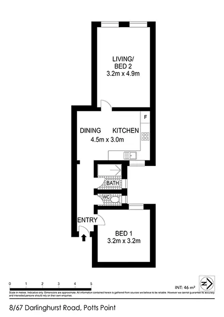 Floorplan of Homely apartment listing, 8/67-73 Darlinghurst Road, Potts Point NSW 2011