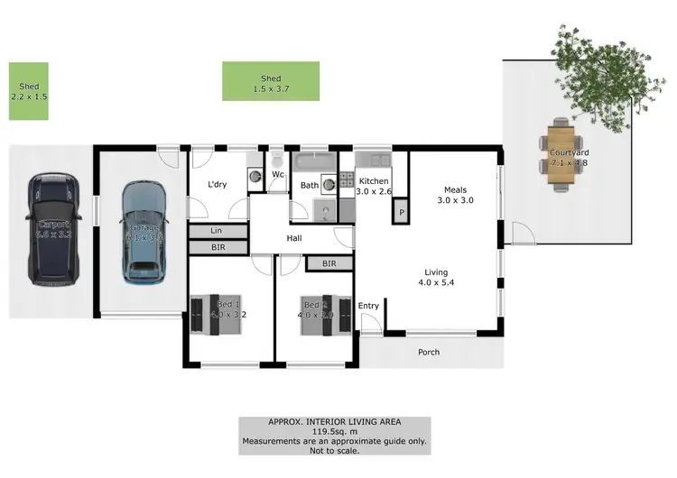 Floorplan of Homely unit listing, 1/485 Kaitlers Road, Lavington NSW 2641