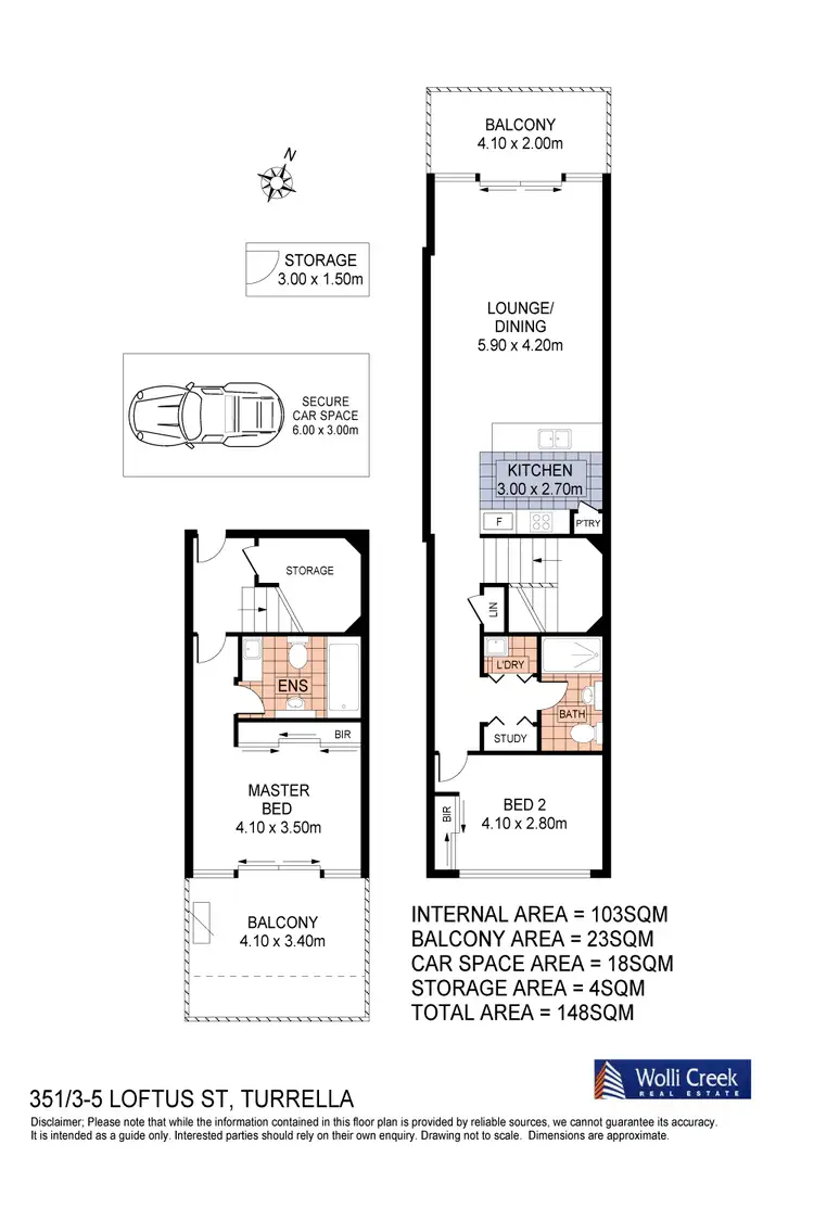 Floorplan of Homely apartment listing, 351/5 Loftus St, Wolli Creek NSW 2205