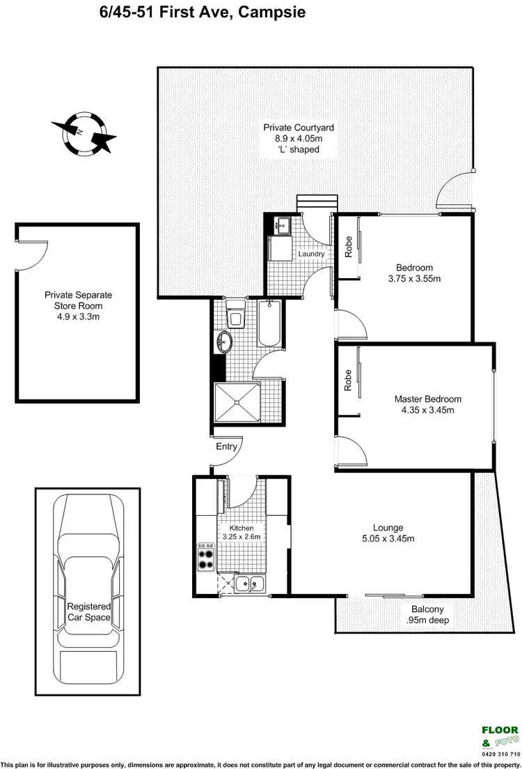 Floorplan of Homely apartment listing, 6/45-47 First Ave, Campsie NSW 2194