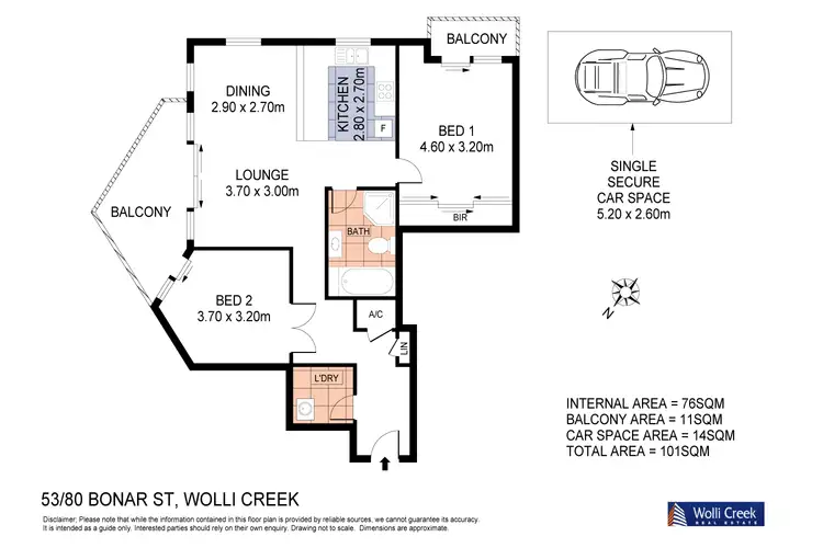 Floorplan of Homely apartment listing, 53/80 Bonar St, Wolli Creek NSW 2205