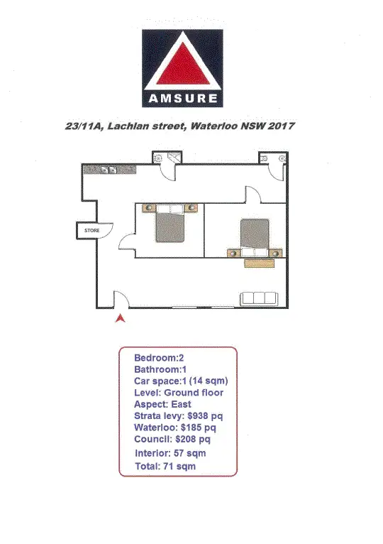 Floorplan of Homely unit listing, 23/11A Lachlan St, Waterloo NSW 2017