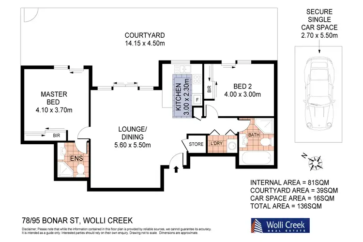Floorplan of Homely apartment listing, 78/95 Bonar St, Wolli Creek NSW 2205