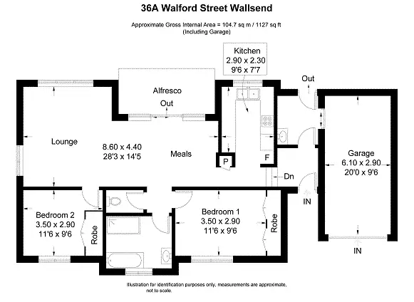 Floorplan of Homely villa listing, 36A Walford St, Wallsend NSW 2287