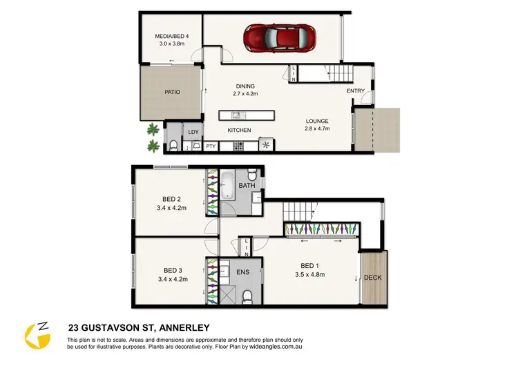 Floorplan of Homely semi-detached listing, 23 Gustavson St, Annerley QLD 4103