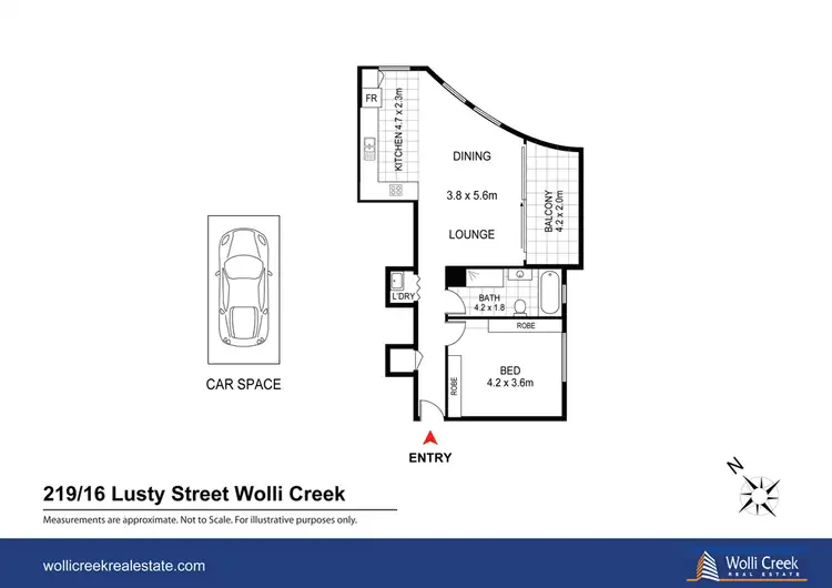 Floorplan of Homely apartment listing, 219/90 Bonar St, Wolli Creek NSW 2205