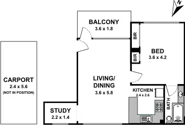 Floorplan of Homely unit listing, 9/69 Florence St, Hornsby NSW 2077