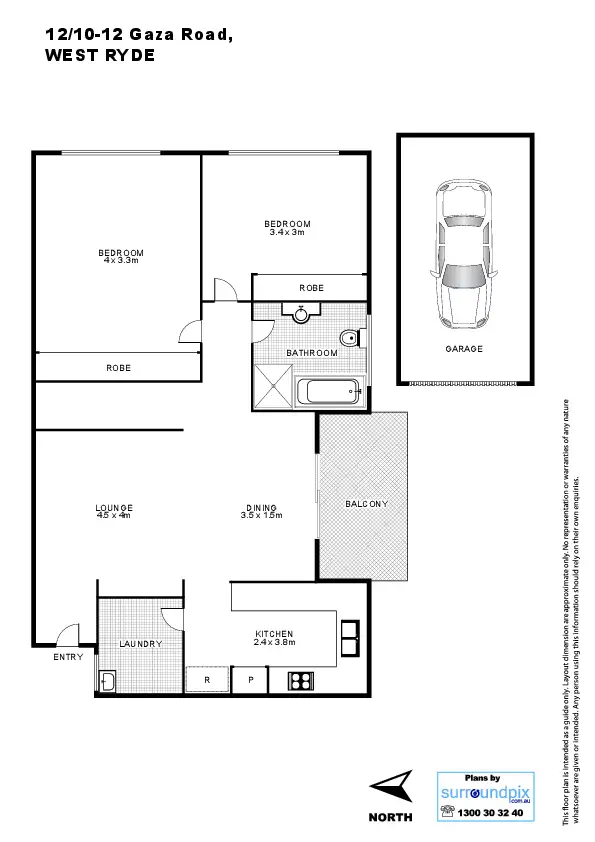 Floorplan of Homely apartment listing, 12/10 Gaza Rd, West Ryde NSW 2114